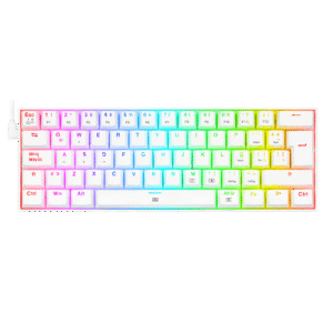 Teclado Mecánico Gamer Redragon 60% DRAGONBORN Spanish - BLANCO, MARRON